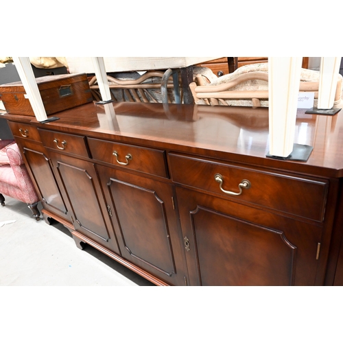 173 - # Reproduction mahogany breakfront sideboard, 240 x 44 x 86 cm