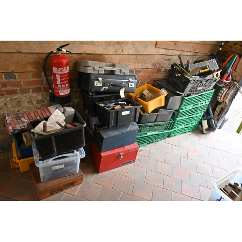 208 - A large assorted quantity of antique and later hand tools etc, incl. planes, moulding planes, chisel... 