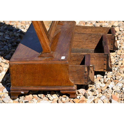 217 - # A 19th century mahogany platform toilet mirror with three drawers, 48 cm w x 65 cm h