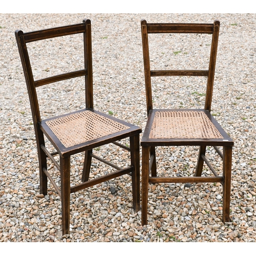 219 - A pair of cane seat bedroom chairs to/with a clothes airer and an 18th century oak chair (4)