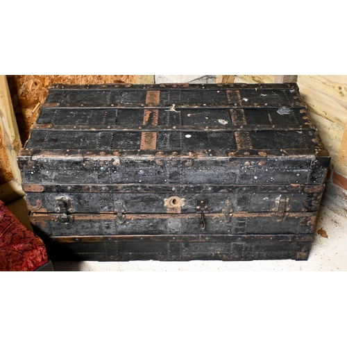 223 - K Oshima & Co. an antique fitted travel trunk complete but a/f