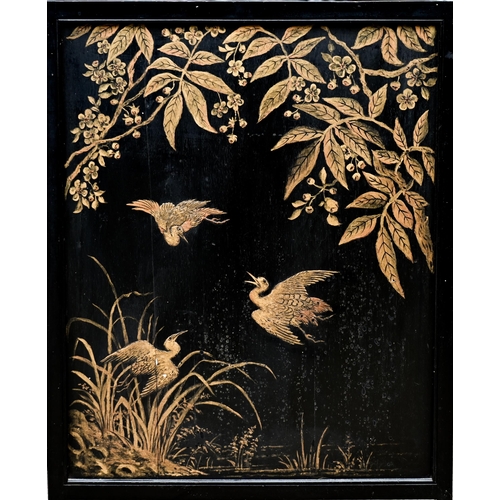 227 - # A Victorian brass mounted mirror panelled pole screen to/with an ebonised framed silk printed Japa... 