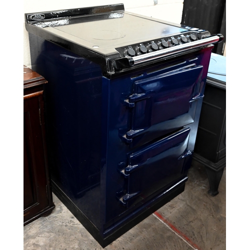 51 - Aga Companion - a blue enamel electric cooker with two ovens and ceramic electric 4 ring hob, 60 x 7... 