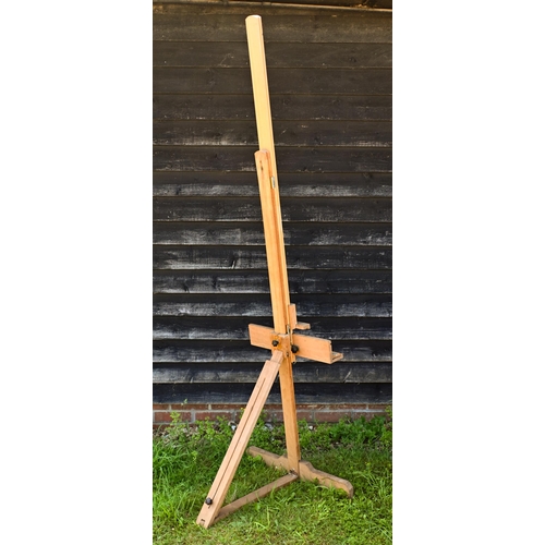 545 - A beech adjustable artists studio easel