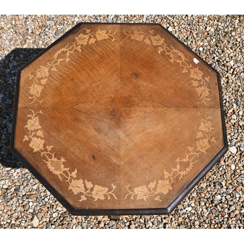 550 - # An octagonal inlaid two-tier centre table, 71 cm diam x 74 cm high