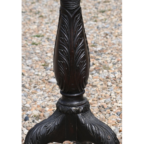 556 - Victorian carved and stained oak tripod jardiniere stand, 109 cm high to/w 3-tier cake stand (2)