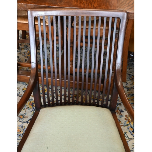 65 - Edwardian walnut bedroom elbow chair, green dralon upholstery