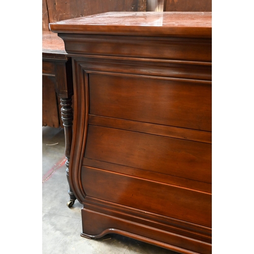 71 - A Brigitte Forestier cherrywood 'bombe' chest with caveto drawer over three standard drawers, 114 x ... 