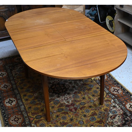 523 - # A mid-century teak Remploy extending dining table, 170 cm x 90 cm x 72 cm to/w a pair of G-Plan si... 