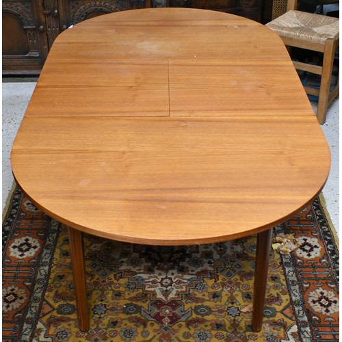 523 - # A mid-century teak Remploy extending dining table, 170 cm x 90 cm x 72 cm to/w a pair of G-Plan si... 