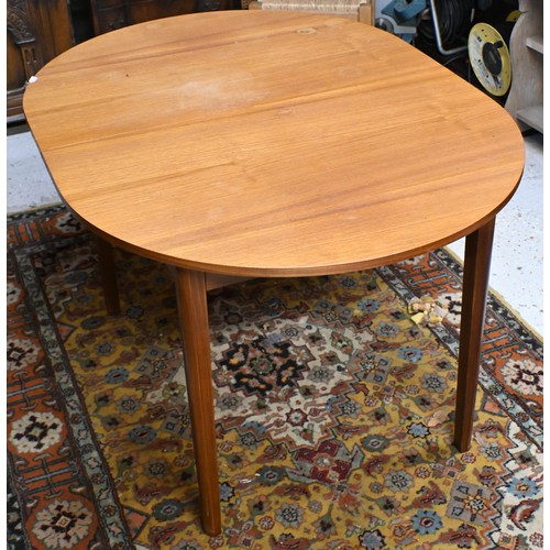 523 - # A mid-century teak Remploy extending dining table, 170 cm x 90 cm x 72 cm to/w a pair of G-Plan si... 