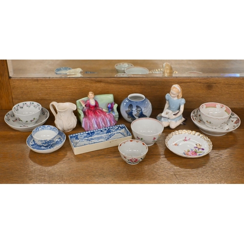 432 - A quantity of mixed ceramics including two Royal Doulton figures 'Sweet and Twenty' HN1589 and 'Alic... 