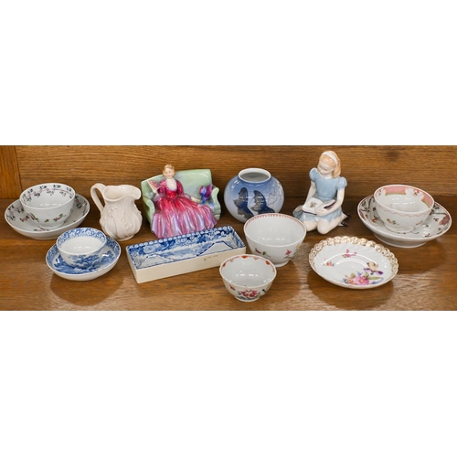 432 - A quantity of mixed ceramics including two Royal Doulton figures 'Sweet and Twenty' HN1589 and 'Alic... 