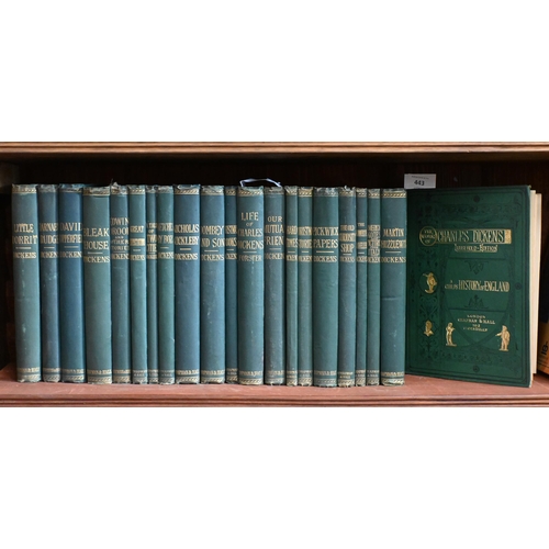 497 - Dickens, Charles - Works in 21 vols, London: Chapman & Hall (circa 1880s), with gilt dec green c... 