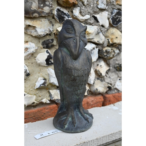 24 - A reconstituted cast stone garden ornament of a grotesque 'Wally' bird in the manner of the Martin B... 