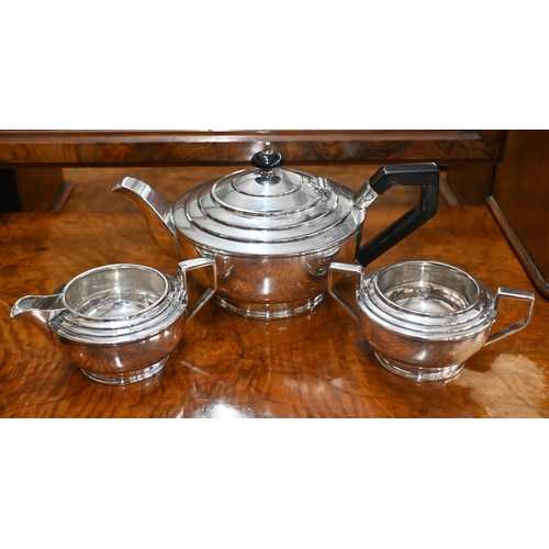 445 - A Victorian ep kettle designed by Christopher Dresser for Hukin & Heath no 2117, to/w a non-matc... 