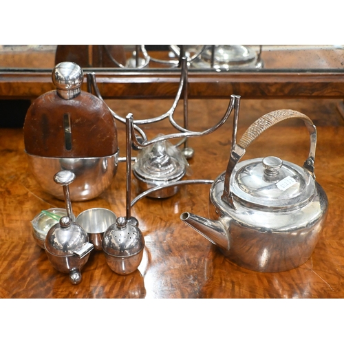 445 - A Victorian ep kettle designed by Christopher Dresser for Hukin & Heath no 2117, to/w a non-matc... 