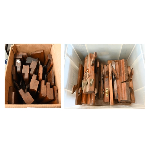 494 - Two boxes of vintage moulding planes