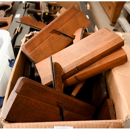 494 - Two boxes of vintage moulding planes