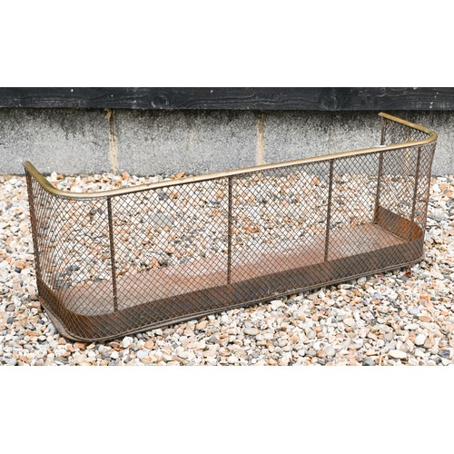 496 - A Nursery fire-guard with brass rail to/w a folding brass-framed spark-guard (2)