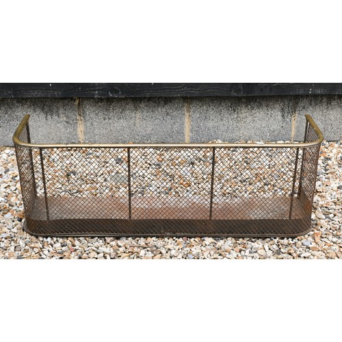 496 - A Nursery fire-guard with brass rail to/w a folding brass-framed spark-guard (2)