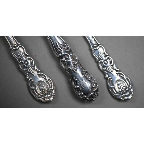 128 - A Victorian cased silver Christening knife, spoon & fork, the knife with silver blade and loaded... 