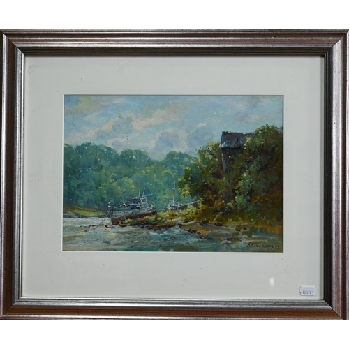 516 - B A Peckham (b 1945) - Banks of the Esk, Yorkshire, oil on board, signed lower right and dated '99, ... 