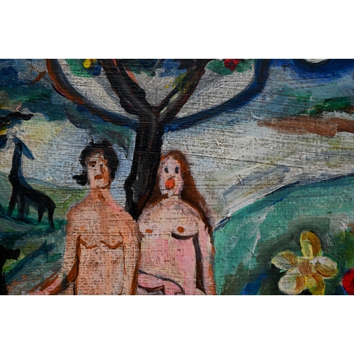 526 - Julius Jakoby (1903-1985) attrib - In the Garden of Eden, oil on canvas, signed lower right and date... 