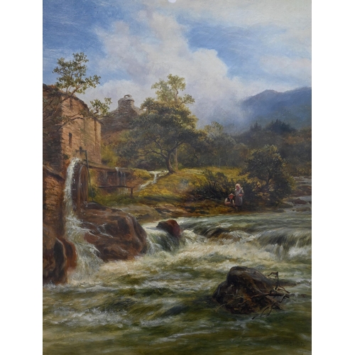 542 - Robert Gallon (1945-1925) - 'Pandy Mill, Bettws-y-Coed', oil on canvas, signed lower right, 42 x 32 ... 