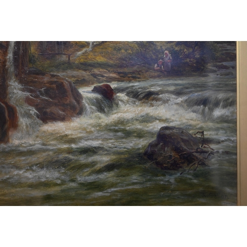 542 - Robert Gallon (1945-1925) - 'Pandy Mill, Bettws-y-Coed', oil on canvas, signed lower right, 42 x 32 ... 