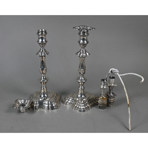 108 - A pair of Edwardian loaded silver baluster candlesticks engraved with 35th Poona Battalion L.C.A. Re... 