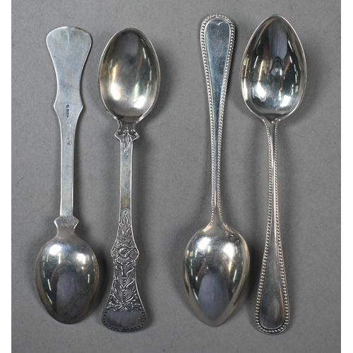 110 - A cased silver Christening spoon and fork with pierced swastika emblems (originally a symbol of pros... 