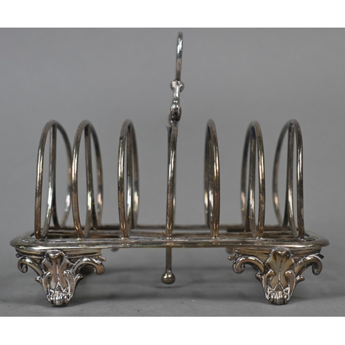 116 - An early Victorian silver toast rack, Charles & George Fox, London 1846, 11.7oz