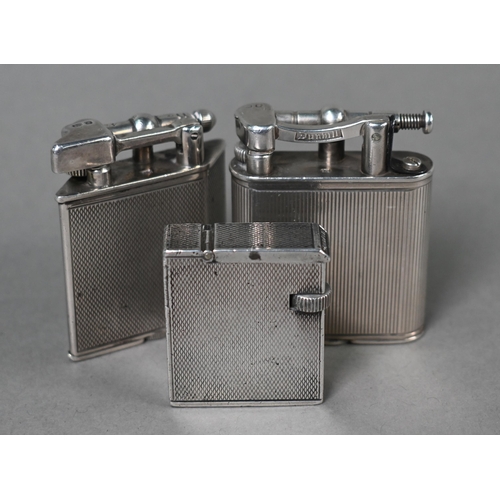 157 - Two Dunhill silver cigarette lighters, London 1940/51, to/w a Parker Beacon cigarette lighter of par... 