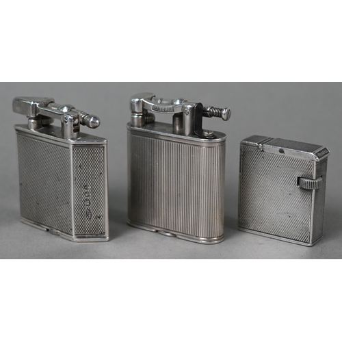 157 - Two Dunhill silver cigarette lighters, London 1940/51, to/w a Parker Beacon cigarette lighter of par... 