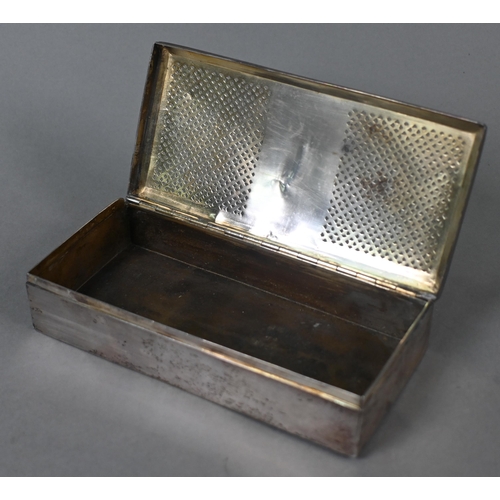 161 - A Victorian silver rectangular box with pierced grill hinged top - possibly for pot pourri, maker's ... 