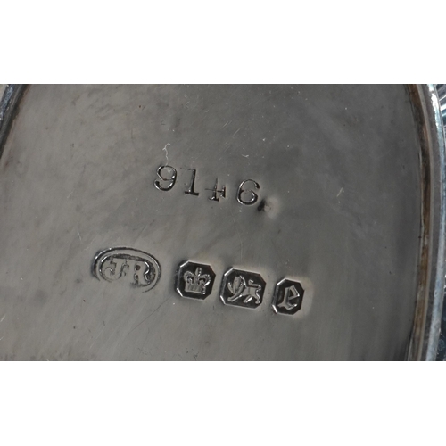 164 - A late Victorian silver four-piece tea service of half-reeded oblong design, John Round & Son Lt... 