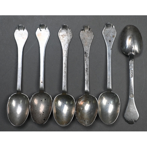 166 - A cased set of six teaspoons and other silver spoons, a butter knife and a Danish sterling preserve ... 