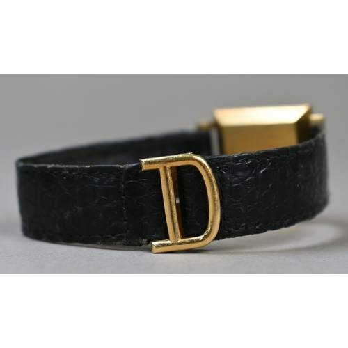 185 - An Omega Geneve manual movement wristwatch, 18k cased with gilt dial on a Cartier branded leather st... 