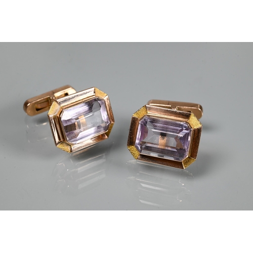 205 - Two pairs of cufflinks, one with Wedgwood jasperware roundels featuring classical vignette, with swi... 