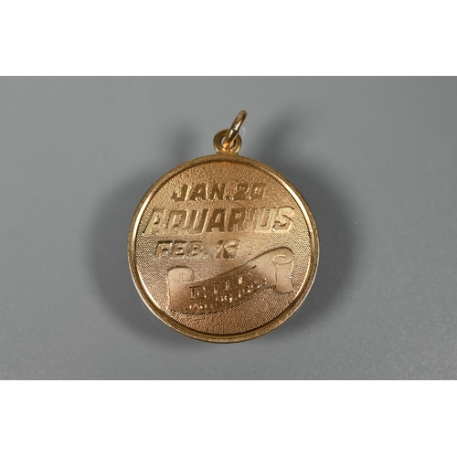 231 - Four various 9ct yellow metal pendants - two for Libra, one for Aquarius and one archery, approx 16.... 