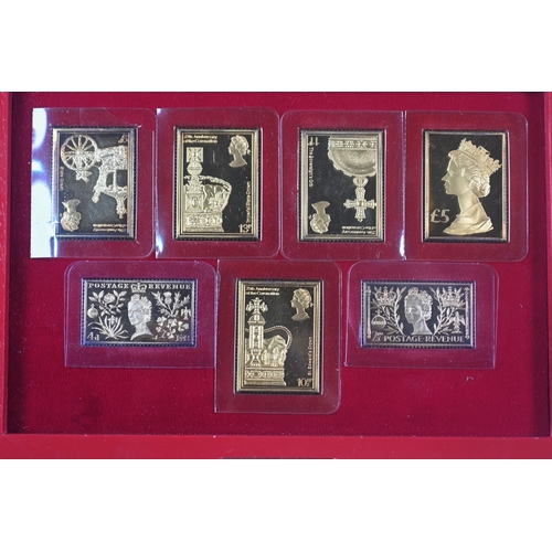 28 - A collection of fourteen silver 'Stamps of Royalty', Hallmark Replicas, London import 1978, to/w a b... 