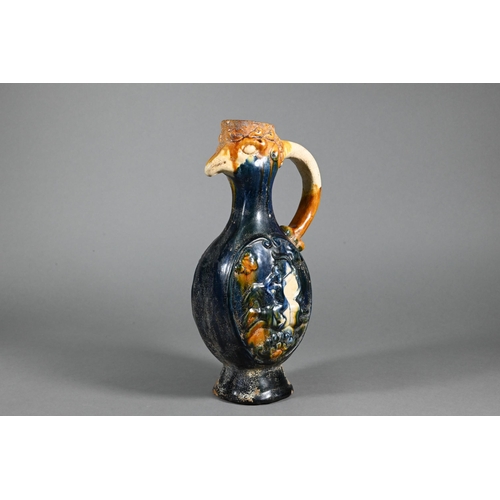 373 - A Chinese Tang style dodo jug with sancai glaze, 19 cm high to/w a Tang style phoenix head ewer with... 