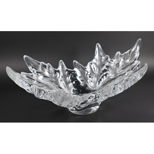 436 - A large and heavy Lalique 'Coupe Champs Elysées' leaf-bowl I536, 45 x 25 x 19.5 cm high, c/w origina... 