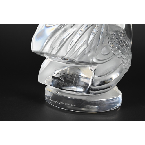 438 - A Lalique France glass cockerel, 20.5 cm, etched script mark