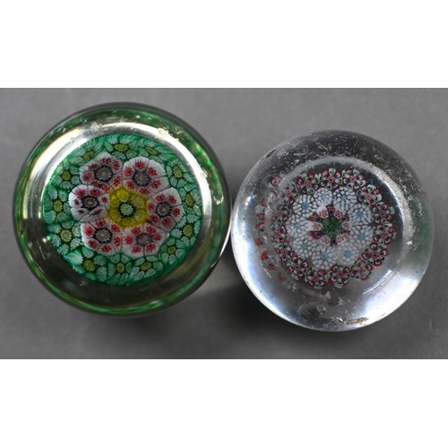 439 - Six various millefiori cane glass paperweights 9-4cm diameter (6)