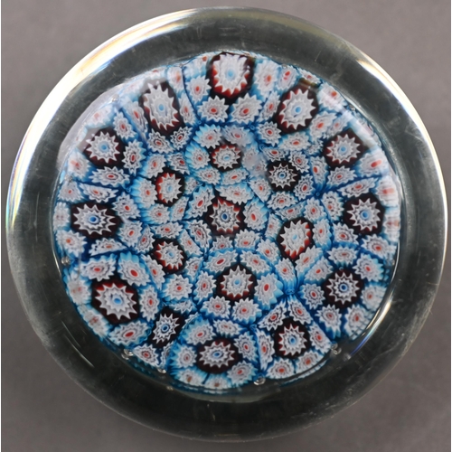 439 - Six various millefiori cane glass paperweights 9-4cm diameter (6)