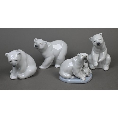 443 - Four boxed Lladro polar bears 1207, 1208, 1209 and 5434, to/w four dogs 6210, 6212, 6832 and 8170 (8... 