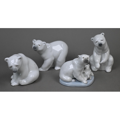 443 - Four boxed Lladro polar bears 1207, 1208, 1209 and 5434, to/w four dogs 6210, 6212, 6832 and 8170 (8... 