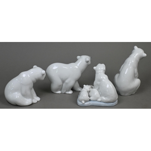 443 - Four boxed Lladro polar bears 1207, 1208, 1209 and 5434, to/w four dogs 6210, 6212, 6832 and 8170 (8... 